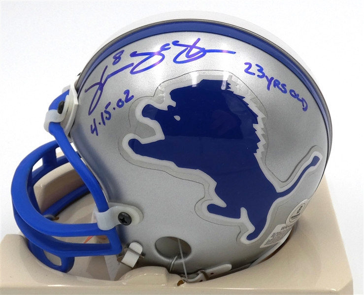 Mike McMahon Autographed Lions Mini Helmet