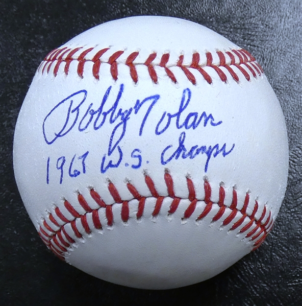 Bobby Tolan Autographed Baseball