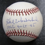 Hal Woodeshick Autographed Baseball