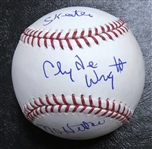 Clyde Wright Autographed Baseball