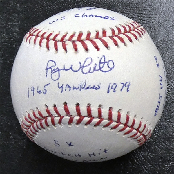 Roy White Autographed Multi Inscribed Baseball