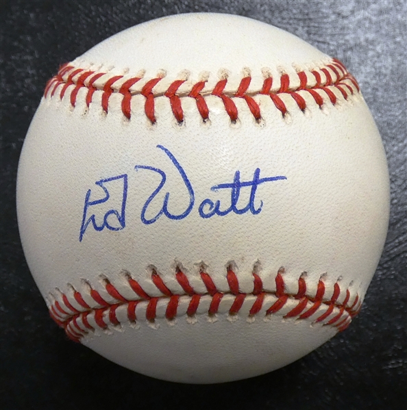 Ed Watt Autographed Baseball