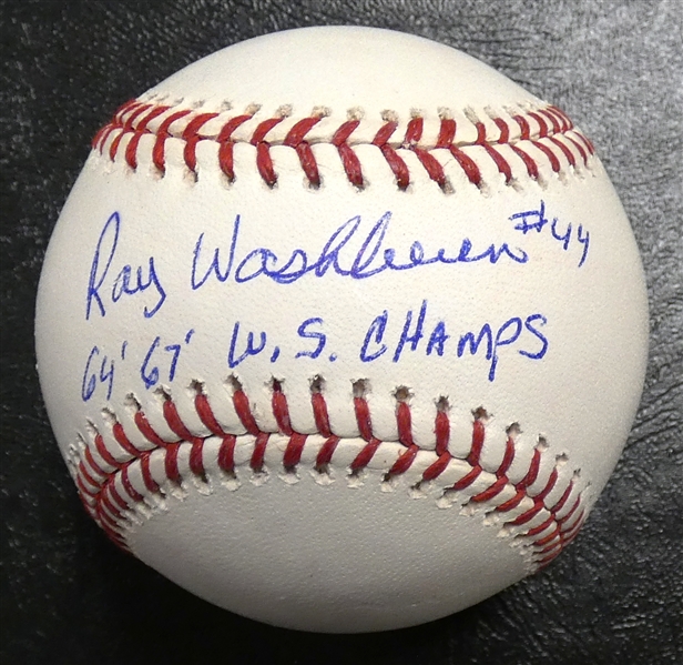 Ray Washburn Autographed Baseball