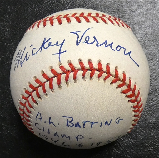 Mickey Vernon Autographed Baseball