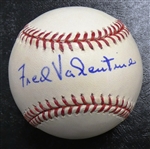 Fred Valentine Autographed Baseball