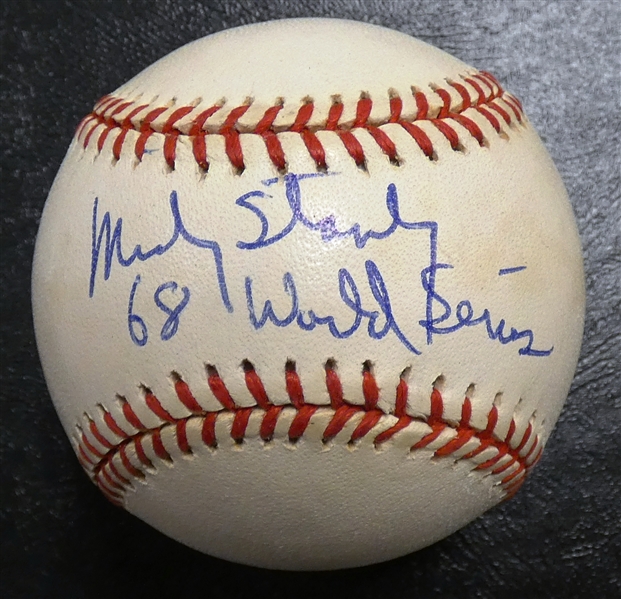 Mickey Stanley Autographed Baseball