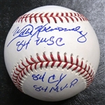 Willie Hernandez Autographed Baseball w/ 3 Inscriptions
