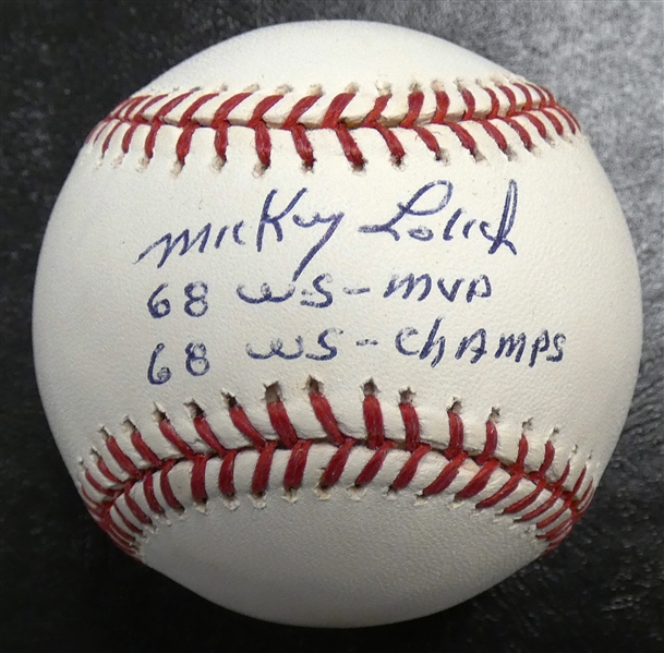 Mickey Lolich Autographed Baseball w/ 2 Inscriptions