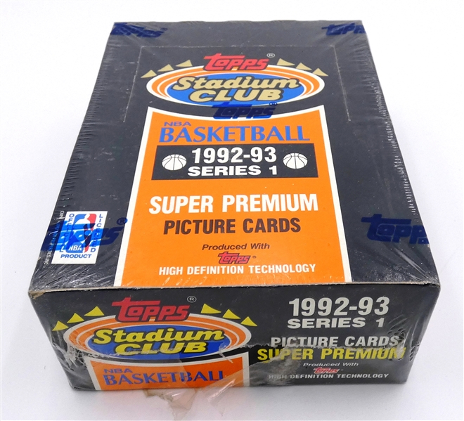 1992/93 Topps Stadium Club Basketball Series 1 Wax Box