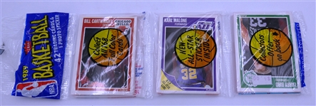 1989/90 Fleer Basketball Rack Pack (Malone, Bird, Cartwright Showing)