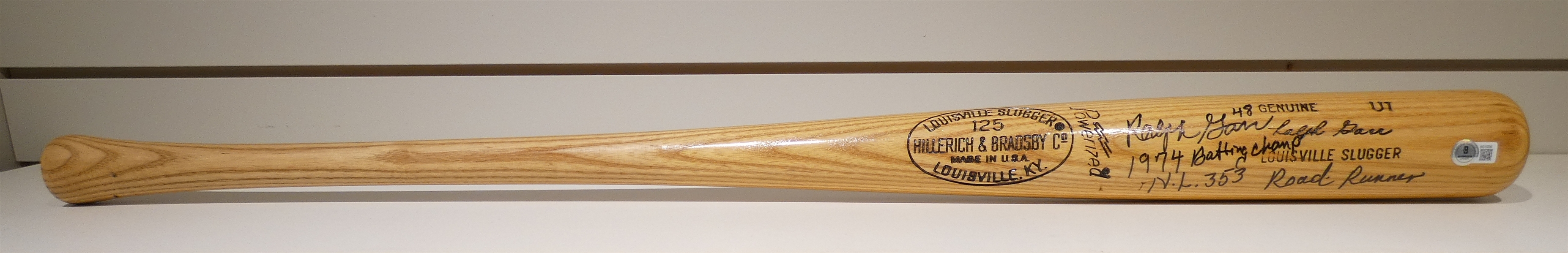 Ralph Garr Autographed Multi Inscribed Bat