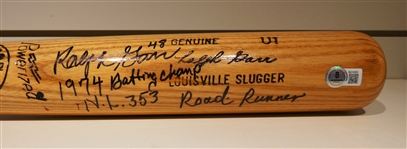 Ralph Garr Autographed Multi Inscribed Bat