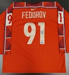 Sergei Fedorov Autographed Nike Russian Jersey