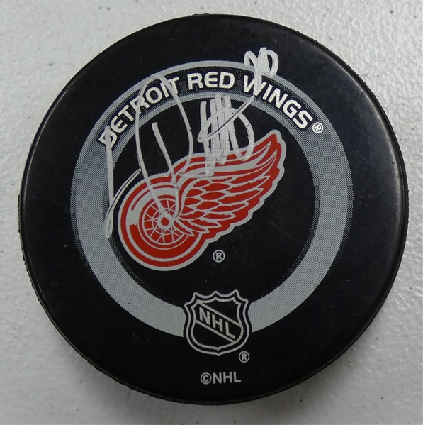 Luc Robitaille Autographed Red Wings Puck