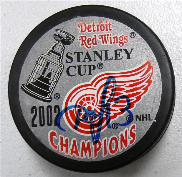 Pavel Datsyuk Autographed 2002 Cup Champs Puck