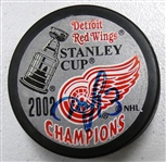 Pavel Datsyuk Autographed 2002 Cup Champs Puck