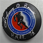 Johnny Bower Autographed HOF Logo Puck