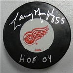 Larry Murphy Autographed Red Wings Puck