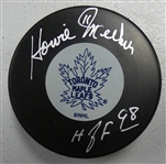 Howie Meeker Autographed Maple Leafs Puck