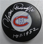 Yvan Cournoyer Autographed Canadiens Puck