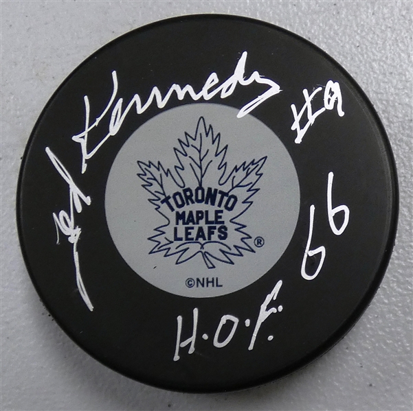 Ted Kennedy Autographed Maple Leafs Puck