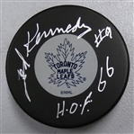 Ted Kennedy Autographed Maple Leafs Puck