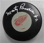 Marty Pavelich Autographed Red Wings Puck