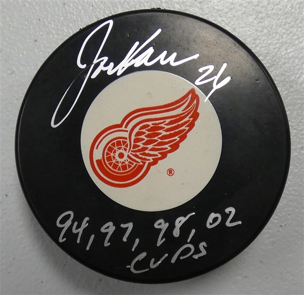 Joe Kocur Autographed Red Wings Puck