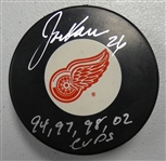 Joe Kocur Autographed Red Wings Puck