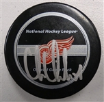 Chris Chelios Autographed Red Wings Puck