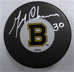 Gerry Cheevers Autographed Bruins Puck