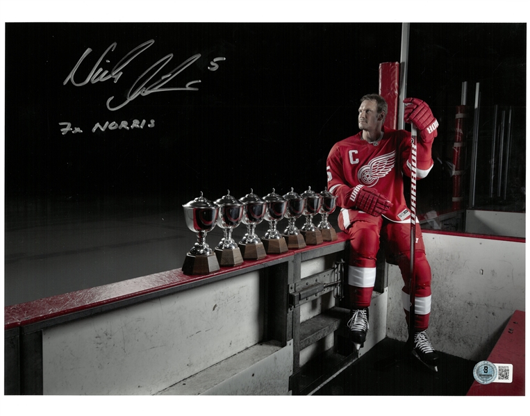 Nicklas Lidstrom Autographed Norris Trophies 11x14