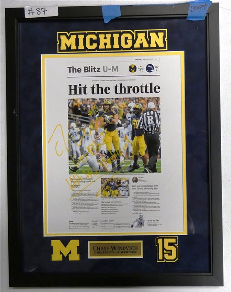 Chase Winovich Autographed Framed 11x14