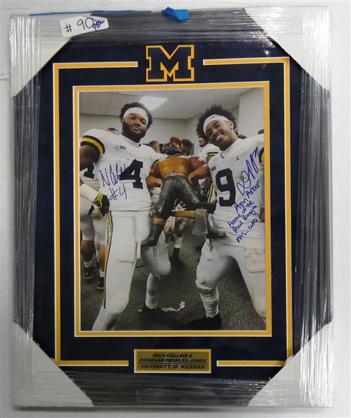 Nico Collins & Donovan Peoples-Jones Autographed Framed 11x14