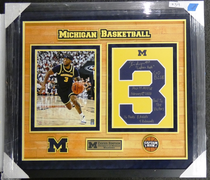 Zavier Simpson Autographed Framed Display (Pick up only)