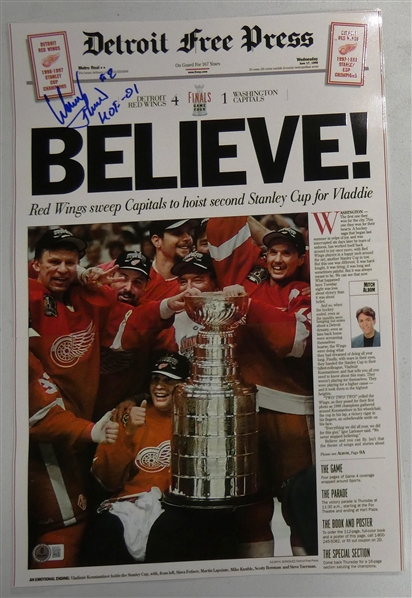 Slava Fetisov Autographed Free Press Poster