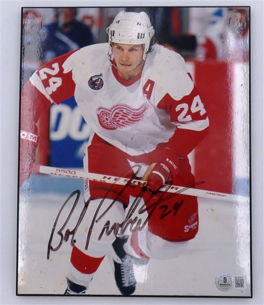 Bob Probert Autographed 8x10 Plaque