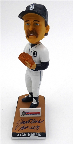 Jack Morris Autographed Fuzzy Mustache Bobblehead