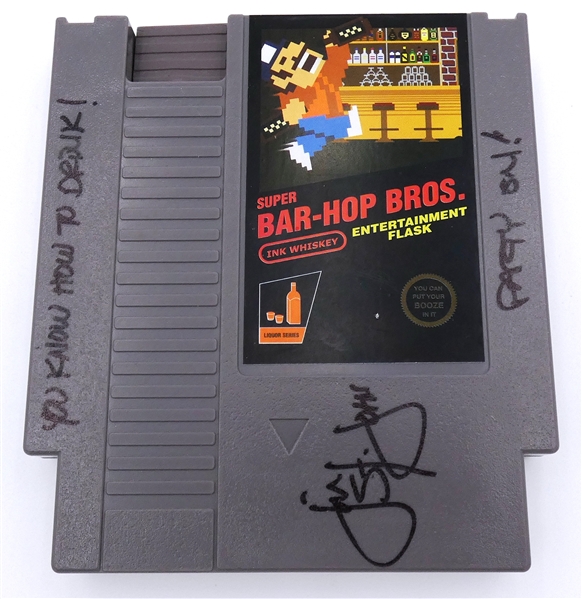 Jon St. John Autographed Super Bar-Hop Bros Flask