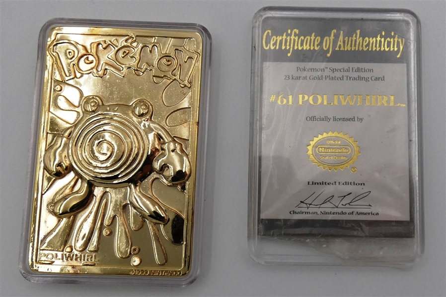 Pokemon 23 kt Gold Trading Card - Poliwhirl