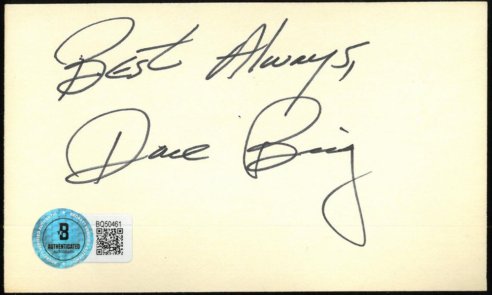 Dave Bing Autographed 3x5 Index Card
