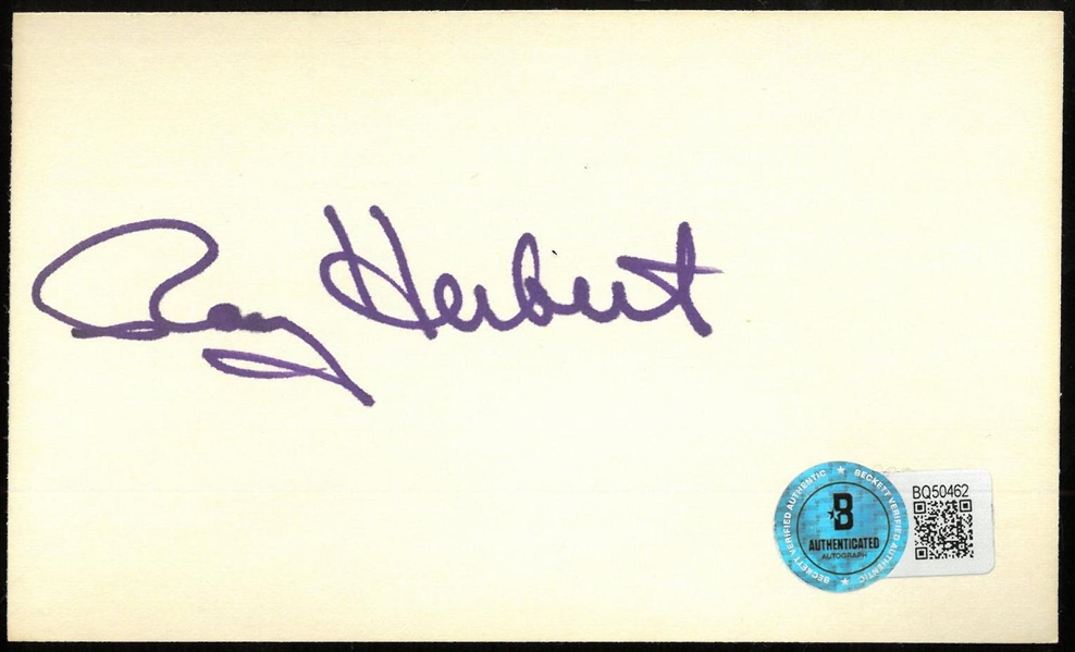 Ray Herbert Autographed 3x5 Index Card