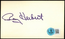 Ray Herbert Autographed 3x5 Index Card