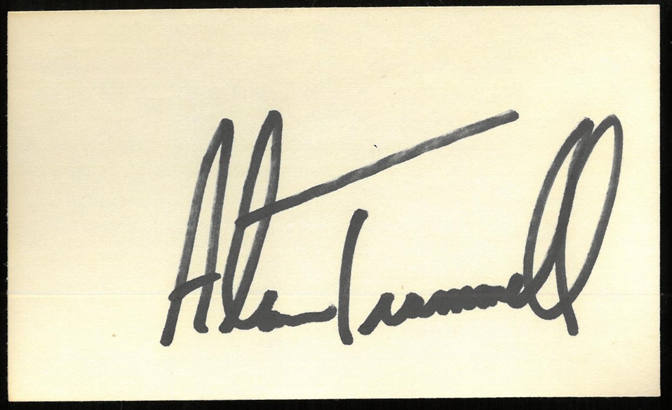 Alan Trammell Autographed 3x5 Index Card