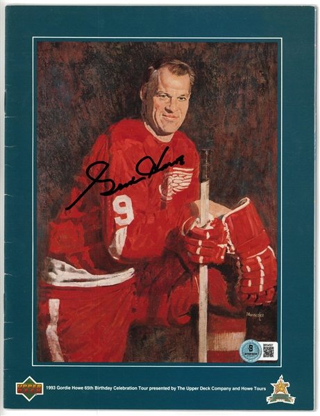 Gordie Howe Autographed 65th Birthday Program