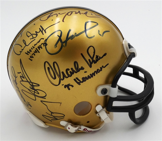 Heisman Mini Helmet Signed by 12 (Gold)