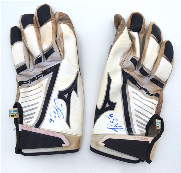 Jake Rogers Game Worn Autographed Batting Gloves