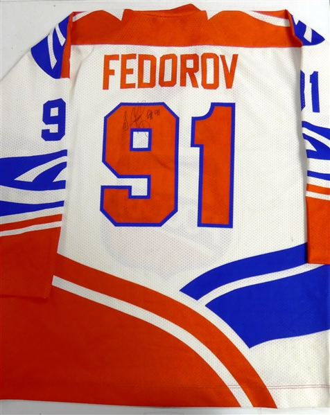Sergei Fedorov Autographed Russian Jersey