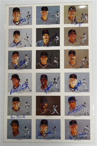 Wave Postcard Uncut Sheet Signed by 13