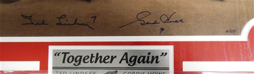 Ted Lindsay & Gordie Howe Autographed Framed 16x20